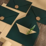 10 Dark Green High end Envelopes, Vintage Envelopes for Greeting Cards, Birthday Parties, Wedding (New)