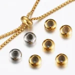10 6 7 8 10mm Stainless Steel Adjustment Beads with Non slip Silicone Ring Positioning Beads for (New)