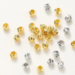 20 lot 18K Gold Plated Striped Cut Flower Beads Earring Necklace Loose Spacer Beads (New)