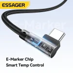 Essager 90 Degree USB-C to C Cable PD100W Type-C Gaming (New)