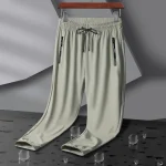 Breathable Elastic Men Running Sport Pants Ice Silk Jogging Thin Sweatpants Casual Outdoor (New)