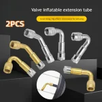 2 Motorcycle 45 90 135 Degree Angle Bent Valve Adaptor Tyre Tube Valve (New)