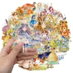 50 Fairy Tale Princess Transparent PET Decorative Stickers Set DIY Laptop Water Cup (New)