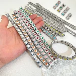 1 Bracelet Include 18 Parts Stainless Steel Enamel Love Heart Star Butterfly Charms (New)