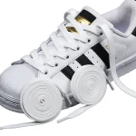 1 Pair Black White Shoe Laces Flat Double Woven Anti slip Polyester Shoelaces Sports (New)