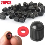 20 Car Tire Tyre Valve Caps with O Rubber Ring Dust Covers Plastic (New)