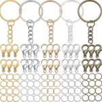 170 Set Keychain with Chain Lobster Clasp Jump Rings Connector Kit for DIY Jewelry (New)