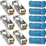 Rope Tying Tool And Tensioner with Roller Tensioner, Heavy Duty Retractable Buckle with Accessory (New)