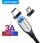 Vention Magnetic Charge Cable 3A Fast Charging Micro USB Cable (New)