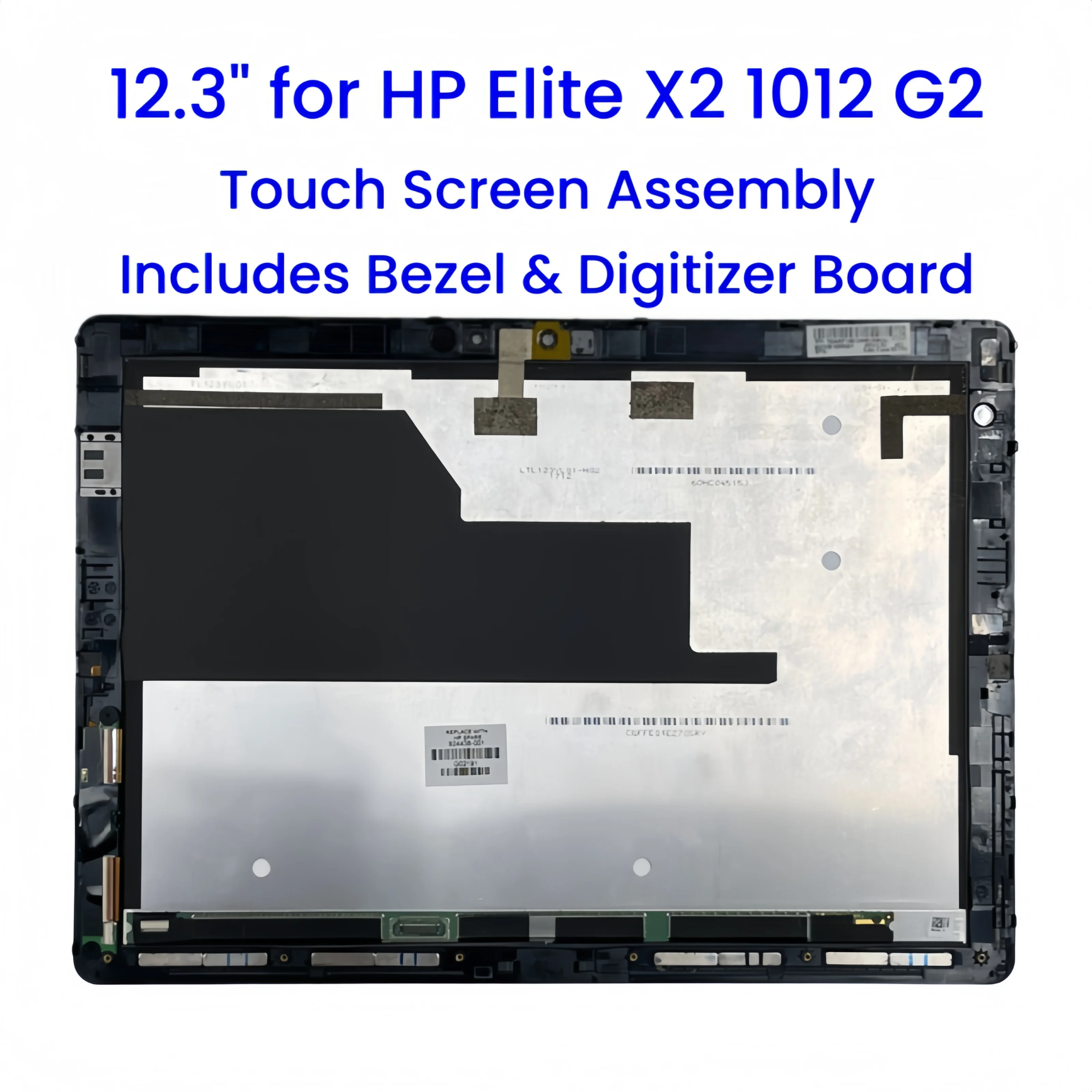 S10897fe514d047f0a19972399794b401Q 12.3" 2736x1824 LCD Touch Screen Assembly With Bezel Digitizer Board for HP Elite X2 1012 G2 925556-001 Replacement (New) - Image 1