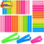 5 100 Food Snack Bag Sealing Plastic Clips For Packages Kitchen Storage Package And (New)
