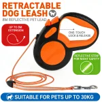 8M Retractable Dog Lead Heavy Duty Pet Walking Leash with Strong Reflective Tape (New)