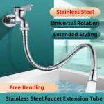 Stainless Steel 360Â° Universal Faucet Extender Anti Splash Head Nozzle Aerator Bendable Sink Extension (New)