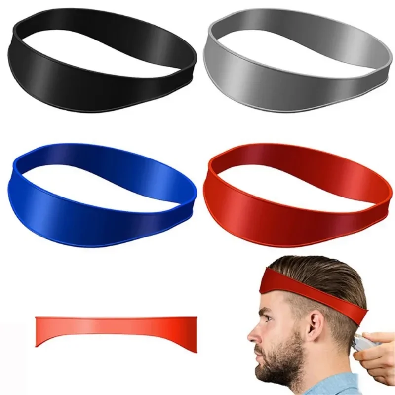 S118aabbd39874f4dafb5f6f7e75ba81fq Curved Silicone Hair Trimming Tool DIY Fade Haircut Template Barber Neckline Shaving Headband (New) - Image 1