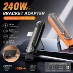240W USB Type C Lightning Built in Stand Adapter Multi function Foldable Converter for Phone (New)