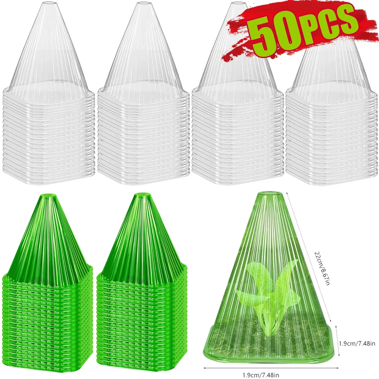S12b74c2c5b1d486093d93105a43c550dM 5 50 Garden Plant Cloches Plant Garden Protective Cover Protected From Insects and Frost (New) - Image 1