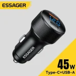 Essager 45W USB Type C Car Charger PD3.0 Digital Display (New)