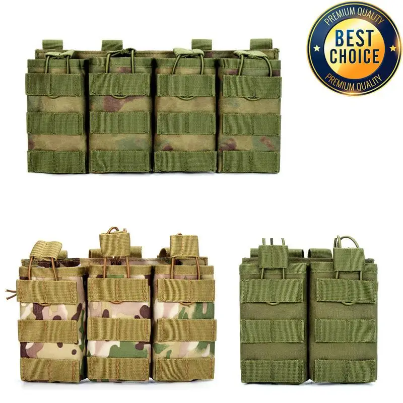 S13687ce6df444a808d668baea78a1a82A 1000D Tactical Magazine Pouch Double Triple Quadruple Mag Pouch Airsoft Ak 5.56mm M4 Ar Rifle (New) - Image 1