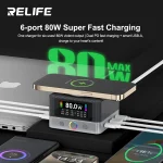 RELIFE Q7 6-port 80W Intelligent Charger Large-size HD Color Screen，Intelligent (New)
