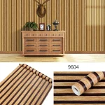 45cm vintage Wood Grain Striped Wallpaper Self Adhesive Living Room Bedroom Background Wall Sticker (New)
