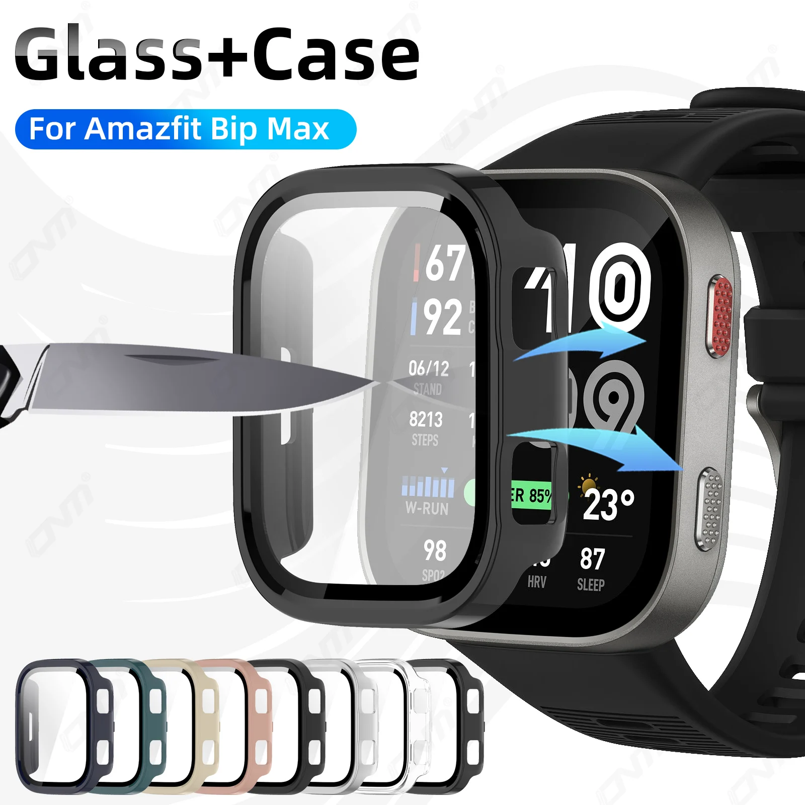S143887b8be124963953b34043170c779F Glass Case Amazfit Bip Max Tempered Glass Screen Protector & (New) - Image 1
