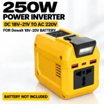 Battery 250W Power Inverter DC 18V-21V to AC 220V Dewalt 18V 20V (New)