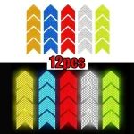 ISGTDRM 12  Set Reflective Arrow Sign Tape Warning Safety Sticker for Car Bumper (New)