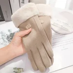 Women Winter Thick Plush Gloves Fashion Warm Suede Outdoor Guantes Lady Touchscreen Driving (New)
