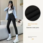 1 High waisted Yoga leggings Athletic tights Warm womens running pants Sexy hip lift (New)
