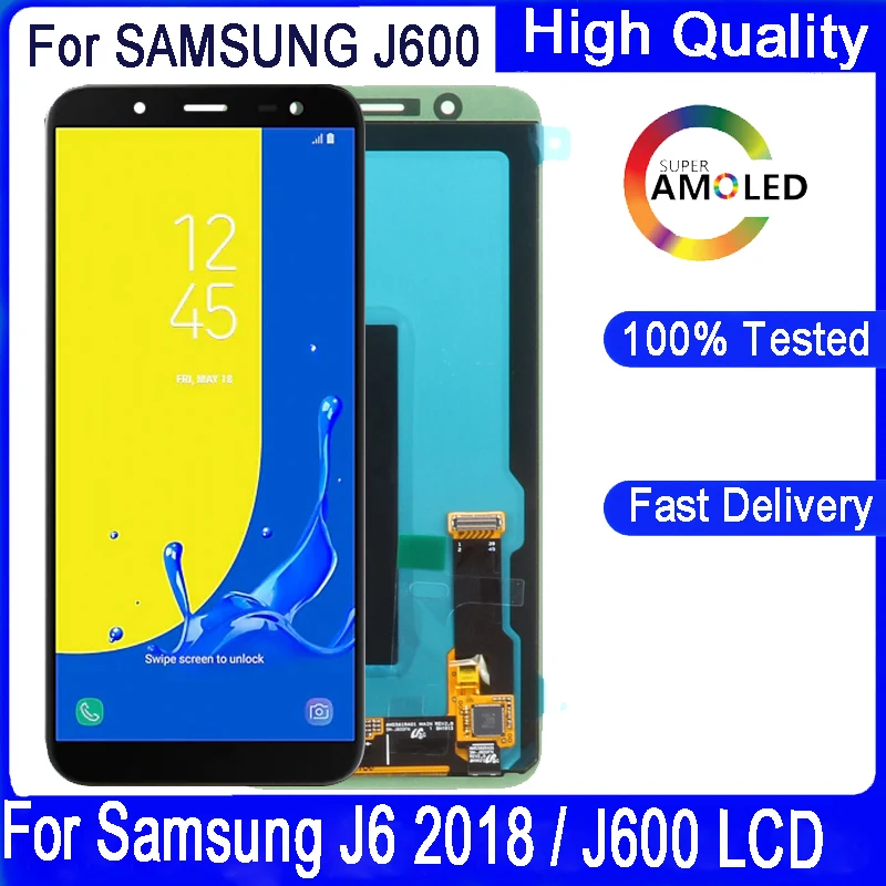S1533f480d57f4b48bd3c9a44a22df476r 5.6''SUPER AMOLED Samsung J6 2018 J600F J600 Display With (New) - Image 1