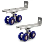 2 set Sliding Door Roller Hardware Slide Doors Pulley 4 Wheels Home Room Wood (New)