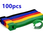 50  100 Releasable Cable Ties Colored Plastics Reusable Cable ties Nylon Loop Wrap (New)