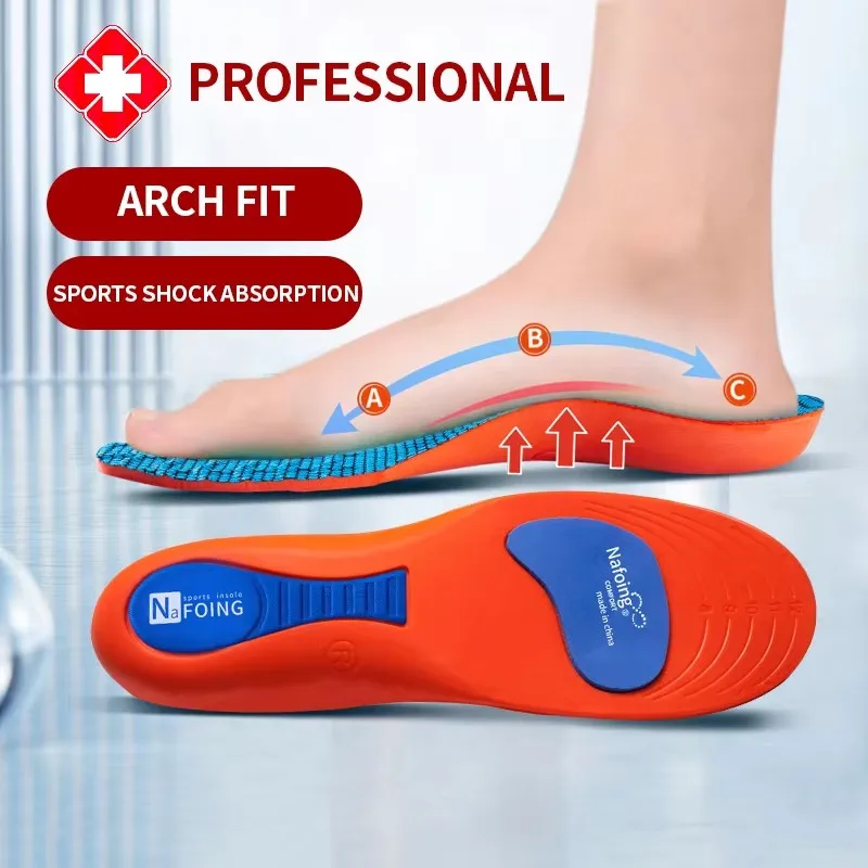 S16bbf5f642f141f7a3a233efaa5490eeK Orthopedic Insoles Arch Support Insole Flat Feet Plantar Fasciitis Shoe Pads Quality Leather (New) - Image 1