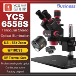 YCS 6558S HD Trinocular Microscope with Base 6.5X58 Zoom 4K (New)