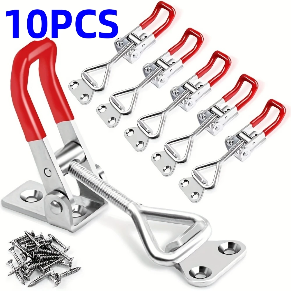 S17adee34ba0446cd8106b32bc28bde00x 10 2 Adjustable Toggle Clamp Latch Heavy Duty Toggle Latches Holding Capacity Pull Latch (New) - Image 1