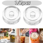 1 2 Fermented Glass Weights Wide Mouth Jars Lids Kitchen Gadgets Sealed Storage Container (New)