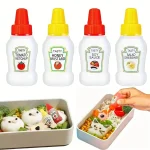 4 25ml Mini Squeeze Bottle Portable Plastic Seasoning Container for Tomato Sauce Office (New)
