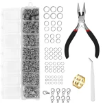 1353 Open Jump Rings and Lobster Clasps Jewelry Findings Kit with Pliers for (New)
