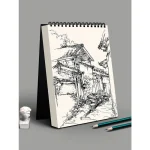 1 Pack 30 Sheets Top Spiral Bound Sketch Book Acid Free Art Sketchpad for Artistic Drawing (New)