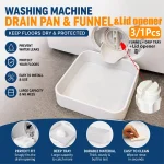 46025 Pack, Heavy Duty Washing Machine Leak Drain Tray with Spare Funnel & (New)