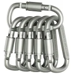 4 6 Carabiner Set For Key Camping Survival EDC Outdoor Keychain Clip Alloy Aluminum (New)