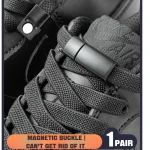Magnetic Lock Shoelaces Without Ties Flat Elastic Laces Sneakers Boots No Tie (New)