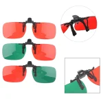1 Kids Foldable Clip Amblyopia Corrective Glasses Red Green Color Squint Blind (New)