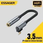 Essager IP to 3.5mm Jack Audio Cable Male To Female (New)
