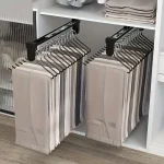 1 Pull Out Clothes Storage Rod Adjustable Foldable Metal Hanging Rail for Wardrobes Space Saving (New)