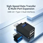 USB 3 HUB Adapter Extender Mini Splitter Box 1 to 3 Ports HighSpeed (New)