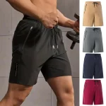 Mens Bottoms Summer Gym Workout Running Cycling Quick Drying Breathable Drawstring Waist Sports (New)
