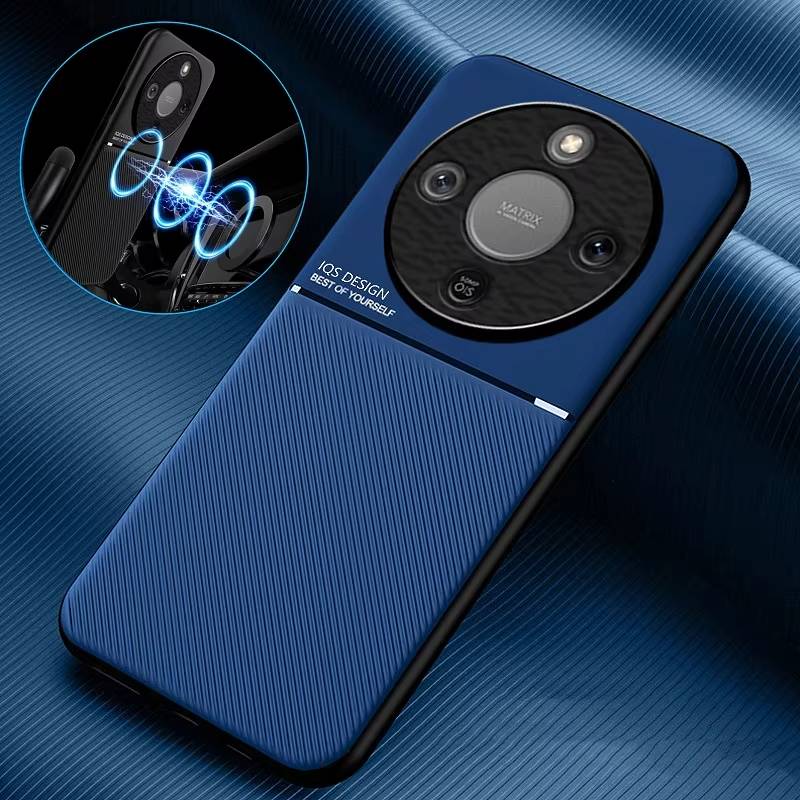 Leather Car Holder Magnetic Phone Cover For Honor Magic8 Lite 5G Soft Frame Protect Case For Magic 8 Pro 8Lite Magic8Lite Funda