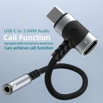2 In 1 USB C To 3.5mm Audio Adapter 100W PD Fast Charging Aux Mic Jack (New)