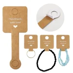 50 4x10cm Self Adhesive Kraft Paper Card Bracelet Necklace Jewelry Hanging Holder for (New)